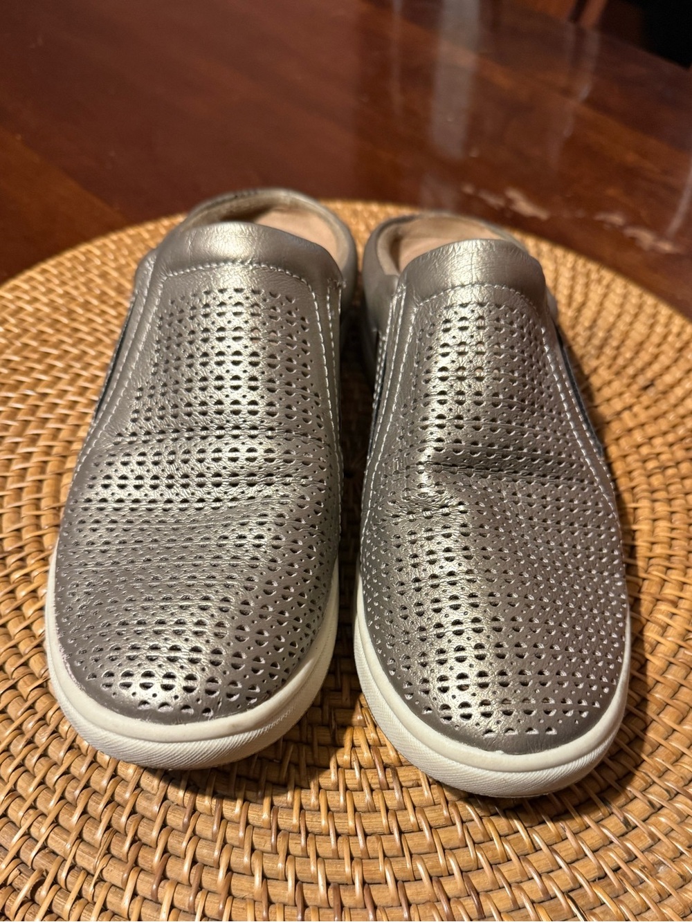 Earth Origins‎ Gunmetal Perforated Slip-On Loafers